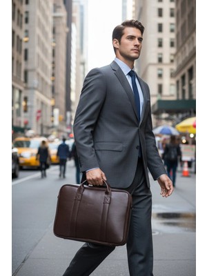 Meschain Meschaın Macbook Organizer Laptop Evrak Çantası 15.6" & 16" Inç Taba