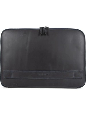 Meschain Meschaın Hakiki Deri Lacivert Macbook Air Pro 13 ve 13.3 Inç Laptop Kılıfı