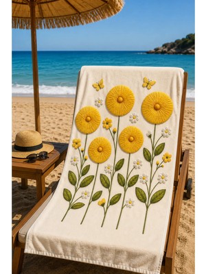 Beydeflex Plaj Havlusu Ss-26 Koleksiyonu Premium Özel Tasarım Hızlı Kuruyan Mikrofiber Havlu 75X150 cm