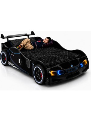 Gt2 - Bmw - Arabalı Yatak  - Tekerlekleri Ledli.