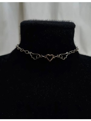 Glactuca Craft Love Angel Kanatlı Kalp Choker Kolye