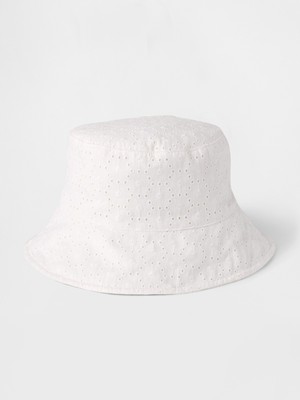 Gap Kız Çocuk Beyaz Kids Eyelet Bucket Hat