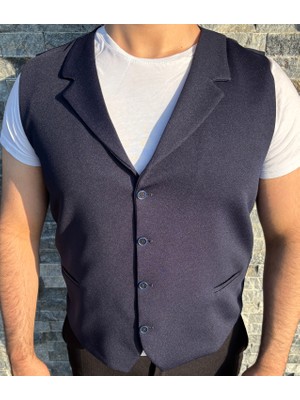 Sabri Zengin Erkek Slim Fit Mono Yaka Yelek