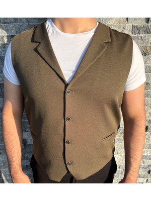 Sabri Zengin Erkek Slim Fit Mono Yaka Yelek