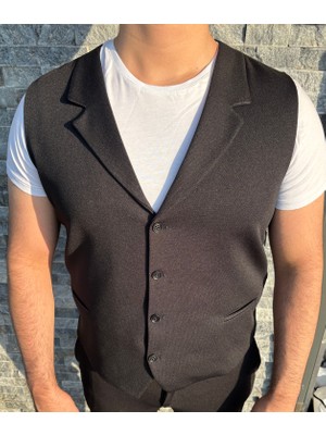 Sabri Zengin Erkek Slim Fit Mono Yaka Yelek