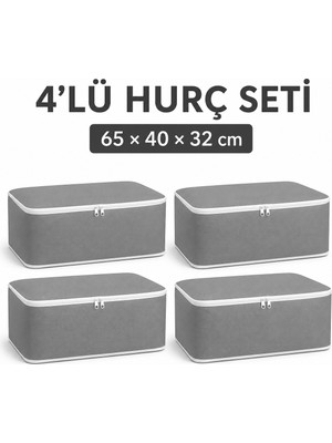 4'lü Yastık Saklama Hurcu Seti 65 × 40 × 32 cm