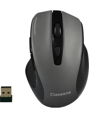 Classone WL600 Serisi Kablosuz Mouse, Siyah/gri