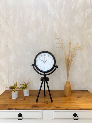 Kuhi Siyah Metal Mini Tripod Masa Saati 45×26 cm