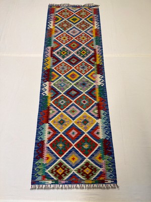 Afgan Halı El Dokuma Afgan Kilim Çift Taraf Kullanım Kök Boya Yolluk 81 x 251 cm