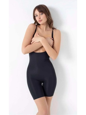 Renas Store Mikro Kumaş Göğüs Altı Yapıştırma Paçaları Silikon Bantlı Altı Açık Paçalı Sıkı Badi Korse