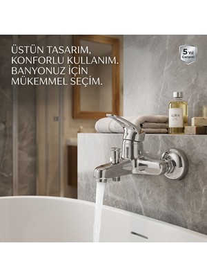 Armatürsan Krom Banyo Bataryas - Mix Aç Kapa - Paslanmaz Yüksek Kaliteli Banyo Bataryası