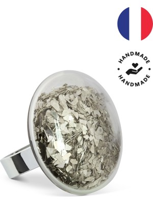 Pylones Cam Yüzük - Galet - Medium Paillettes Silver
