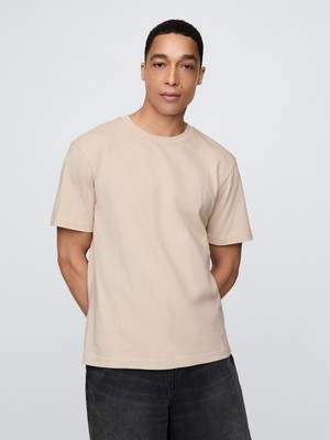 Gap Erkek Koyu Bej Heavyweight Relaxed T-Shirt