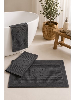 Elovias 3'lü Banyo Paspası Ayak Havlusu 50X70 cm | %100 Pamuk, Yumuşak Dokulu, Hızlı Su Emici, Banyo Paspas Seti