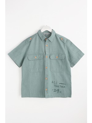 DobaKids Tencel Kumaş Erkek Çocuk Yazlık Kısa Kollu Gömlek Yıkamalı Oasis Series 001-0002178