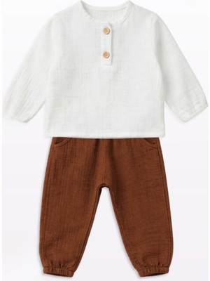 Lumbi Baby Müslin Kumaş Basic 2’li Bebek Takımı