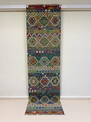 Afgan Halı El Dokuma Afgan Kilim Çift Taraf Kullanım Kök Boya Yolluk 85 x 290 cm