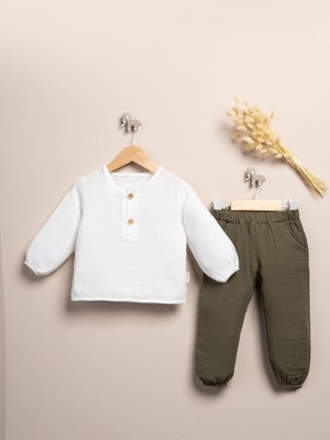 Lumbi Baby Müslin Kumaş Basic 2’li Bebek Takımı