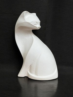 Artnest Kedi Heykel Obje Minimalist, Beyaz Renk Yüksek Kaliteli Malzeme Minimalist El Yapımı Kedi Heykel Obje, Ev Dekoru, Masa Dekoru, Anneler Günü, Öğretmenler Günü