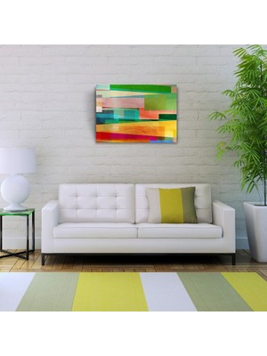 İşsevenler Pastel Tonlarda Şeritler Kanvas Tablo 50 x 70