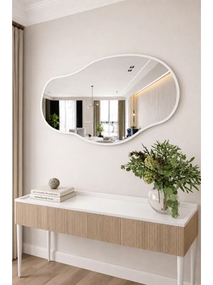 Cg Home Asimetrik Ayna, Konsol Aynası, Dresuar Aynası, Tuvalet Aynası, Salon Aynası 90 x 50  cm