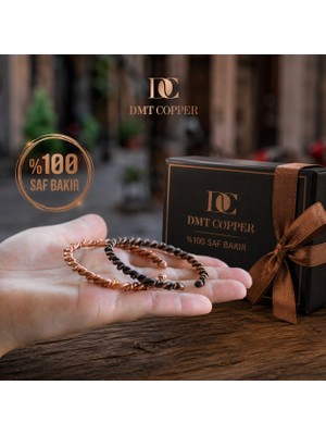 Dmt Copper Home Gaziantep %100 El Yapımı Bakır Bileklik,doğal Antibakteriyel Bakır Bileklik, Sağlık Dostu 2 Li Takım