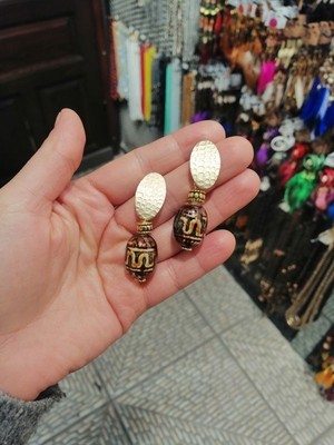 Boncuk Ay Küpe Şık Hediye