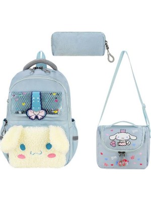 Baginn 3'lü Ilkokul Çantası Beslenme Çantası Kalem Kutusu Ortopedik 40*30 cm Kız Çocuk Ilk Okul Çantası