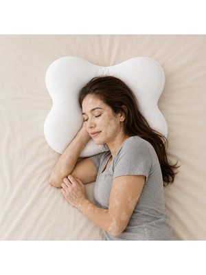 Foloyk Vinga Hareketli Hafızalı Visco Yastık + 2 Adet %100 Tencel™ Kumaş Yastık Kılıfı - Inci
