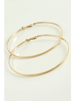 Lizbon Center Noktalı Metal Halka Küpe 9-10 cm