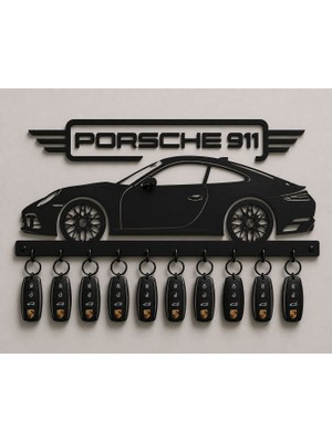     Porsche 911 Silüetli Anahtarlık Pano