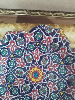 Sadrazam Antik Seramik Çini Işleme Tabak