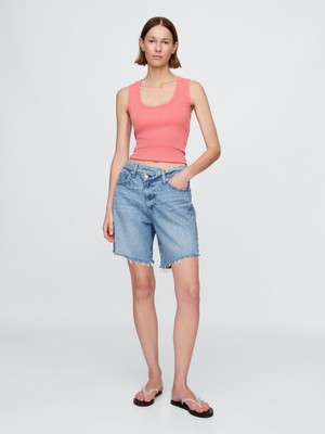 Gap Kadın Mavi 8" Mid Rise '90s Loose Denim Bermuda Şort