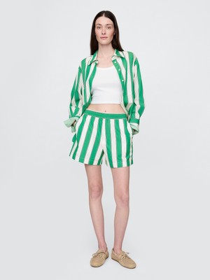 Gap Kadın Yeşil Organik Pamuk Poplin Boxer Şort