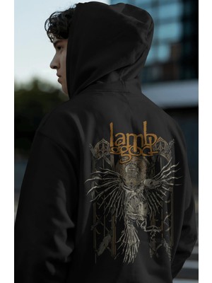 Sevbano Lamb Of God Rock Metal Müzik Grubu Sırt Baskılı Unisex Oversize Premium Hoodie