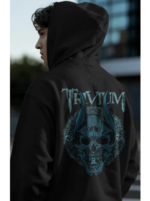 Sevbano Trivium Rock Metal Müzik Grubu Sırt Baskılı Unisex Oversize Premium Hoodie