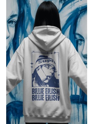 Sevbano Billie Eilish Şarkıcı Sırt Baskılı Unisex Oversize Premium Hoodie