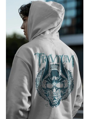 Sevbano Trivium Rock Metal Müzik Grubu Sırt Baskılı Unisex Oversize Premium Hoodie