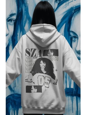 Sevbano Sza Rapper Şarkıcı Sırt Baskılı Unisex Oversize Premium Hoodie