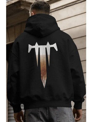 Sevbano Trivium Rock Metal Müzik Grubu Sırt Baskılı Unisex Oversize Premium Hoodie