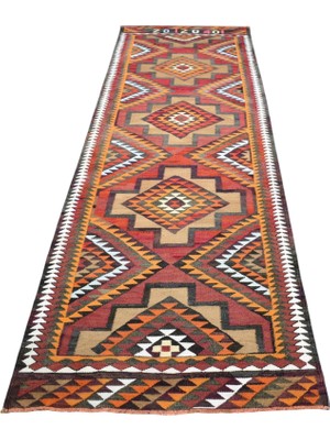 Kilim Antik El Dokuma Pastel Herki Yolluk Yün Kilim 1607 - Vintage - Çok Renkli
