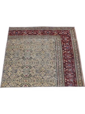 Kilim Antik El Dokuma Çiçekli Kare Köşe Bünyan Kayseri Yün Halısı 1440 - Vintage - Çok Renkli