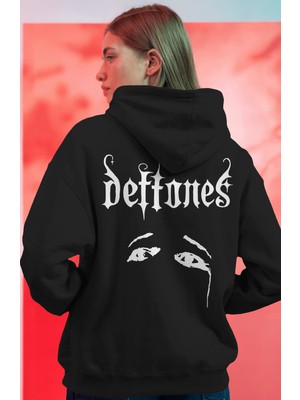 Sevbano Deftones Rock Metal Müzik Grubu Sırt Baskılı Unisex Oversize Premium Hoodie