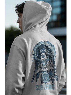 Sevbano Sub-Zero Mortal Kombat Sırt Baskılı Unisex Oversize Premium Hoodie