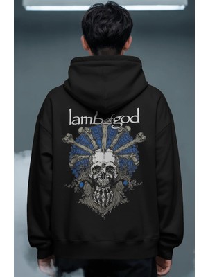 Sevbano Lamb Of God Rock Metal Müzik Grubu Sırt Baskılı Unisex Oversize Premium Hoodie