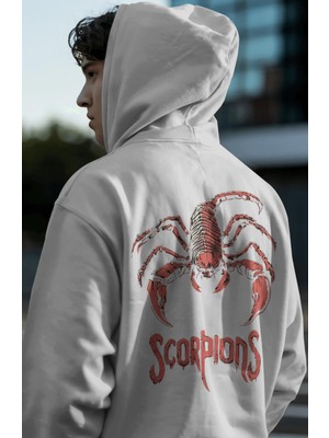 Sevbano Scorpions Rock Metal Müzik Grubu Sırt Baskılı Unisex Oversize Premium Hoodie