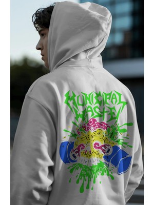 Sevbano Municipal Waste Rock Metal Müzik Grubu Sırt Baskılı Unisex Oversize Premium Hoodie
