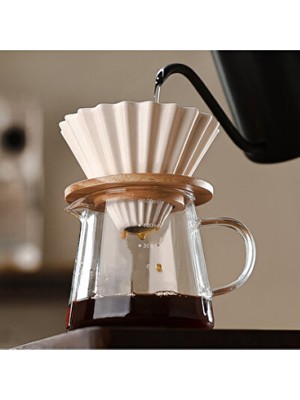 Empressco Beyaz V60 02 Seramik Kahve Demleme Ekipmanı Filtre ile Lezzetli Kahve