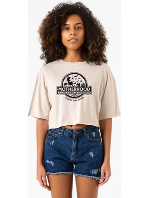 Motherhood Witch Bej Kadın Crop Tshirt