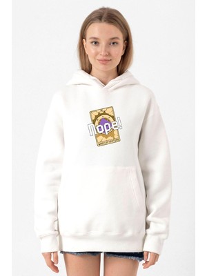 Tshirthane Wheel Of Fortune Nope Beyaz Kadın 3ip Kapşonlu Sweatshirt